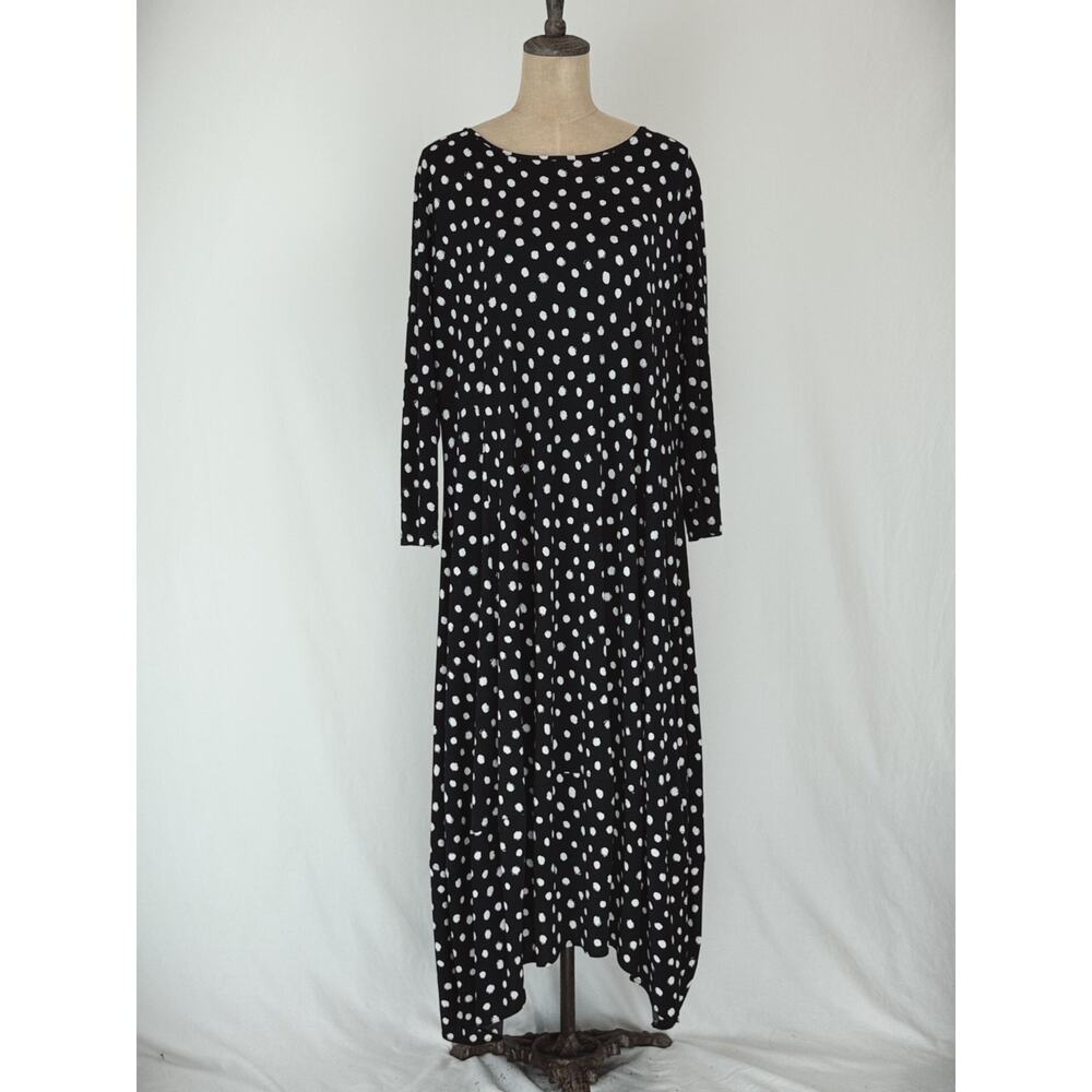 COMFY USA Black & White Polka Dot Balloon Dress 1X REALLY CUTE!!! #0078